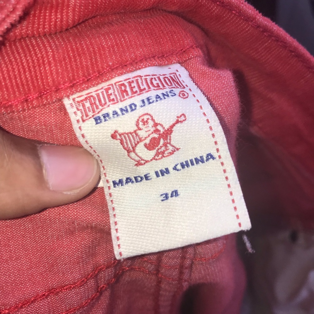 True Religion. Red. Smooth. Comfortable.